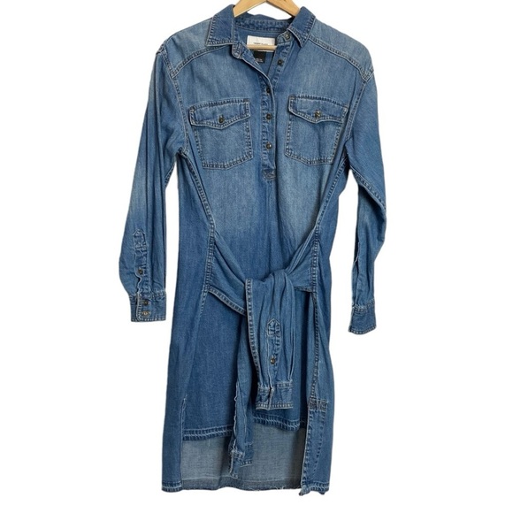 Current Elliott The Twist Denim Button Shirt Dress - Picture 2 of 11